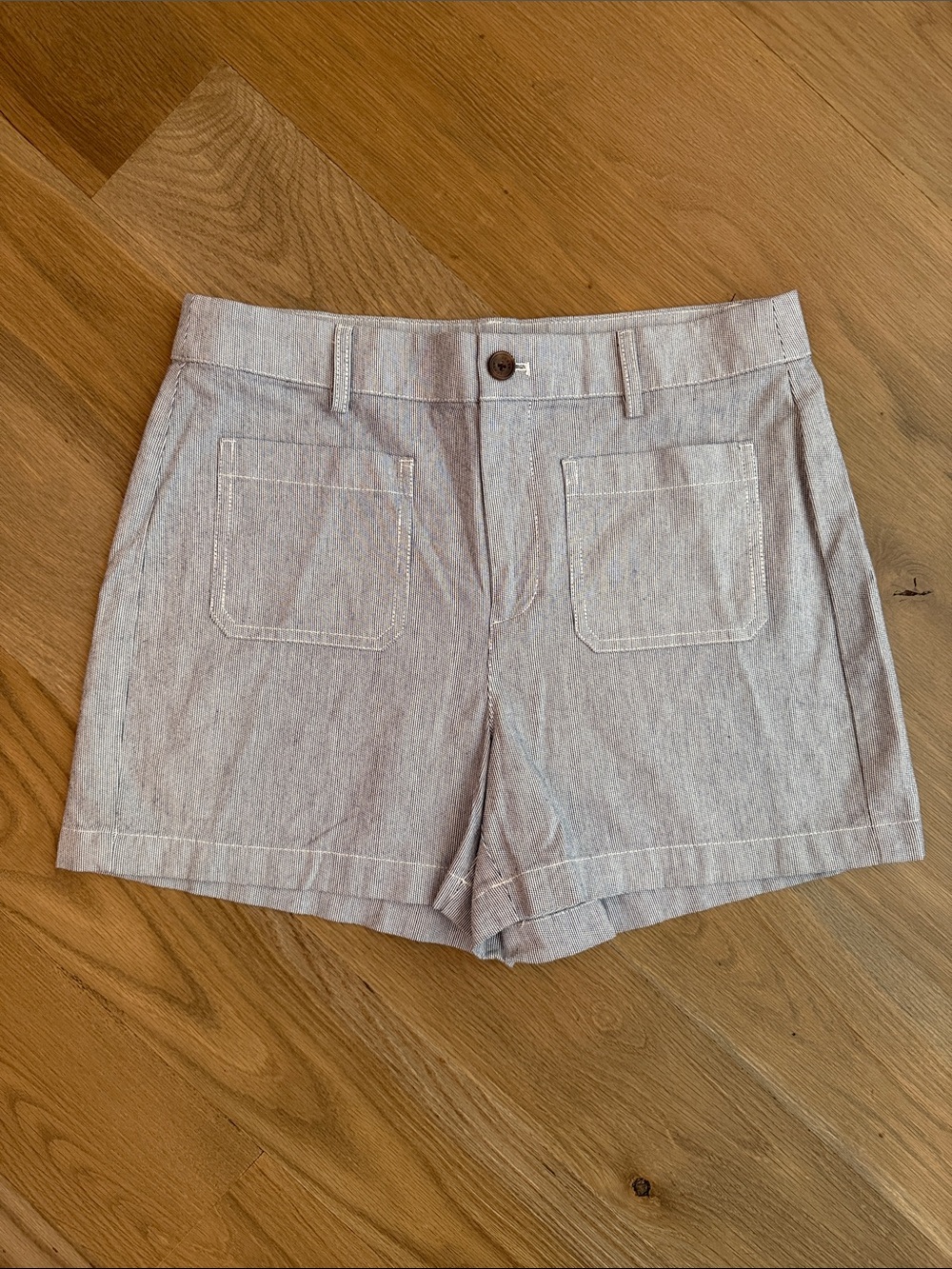 J. Crew Blue & White Casual Patch-Pocket Shorts